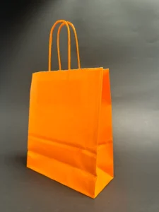 Papirna kesa sa uvrnutom drškom 18x8x22 narandžasta