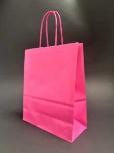 Papirna kesa sa uvrnutom drškom 18x8x22 pink
