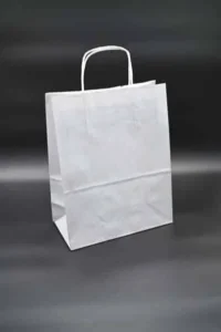 Papirna kesa sa uvrnutom drškom 24x12x32 srebrna