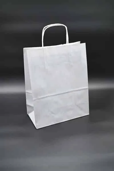 Papirna kesa sa uvrnutom drškom 24x12x32 srebrna