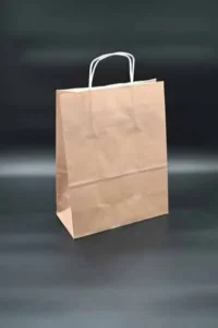 Papirna kesa sa uvrnutom drškom 24x12x32 zlatna