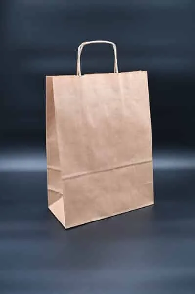 Papirna kesa sa uvrnutom drškom 26x12x35 braon
