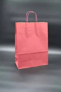 Papirna kesa sa uvrnutom drškom 26x12x35 tamno crvena
