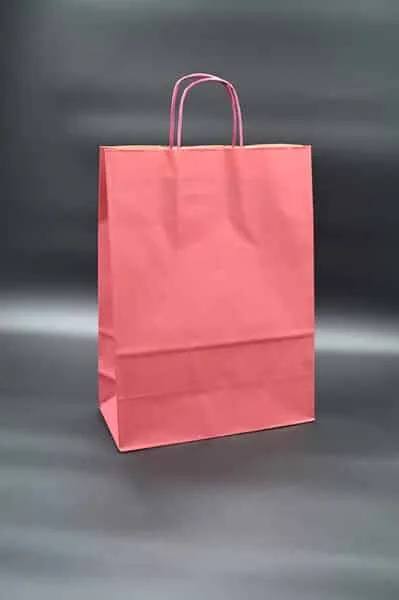 Papirna kesa sa uvrnutom drškom 26x12x35 tamno crvena