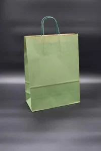 Papirna kesa sa uvrnutom drškom 26x12x35 tamno zelena